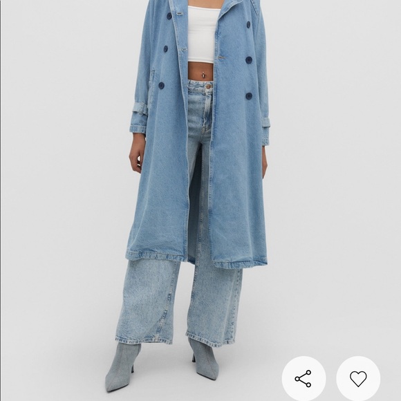 Stradivarius denim trench coat size S - Picture 5 of 12
